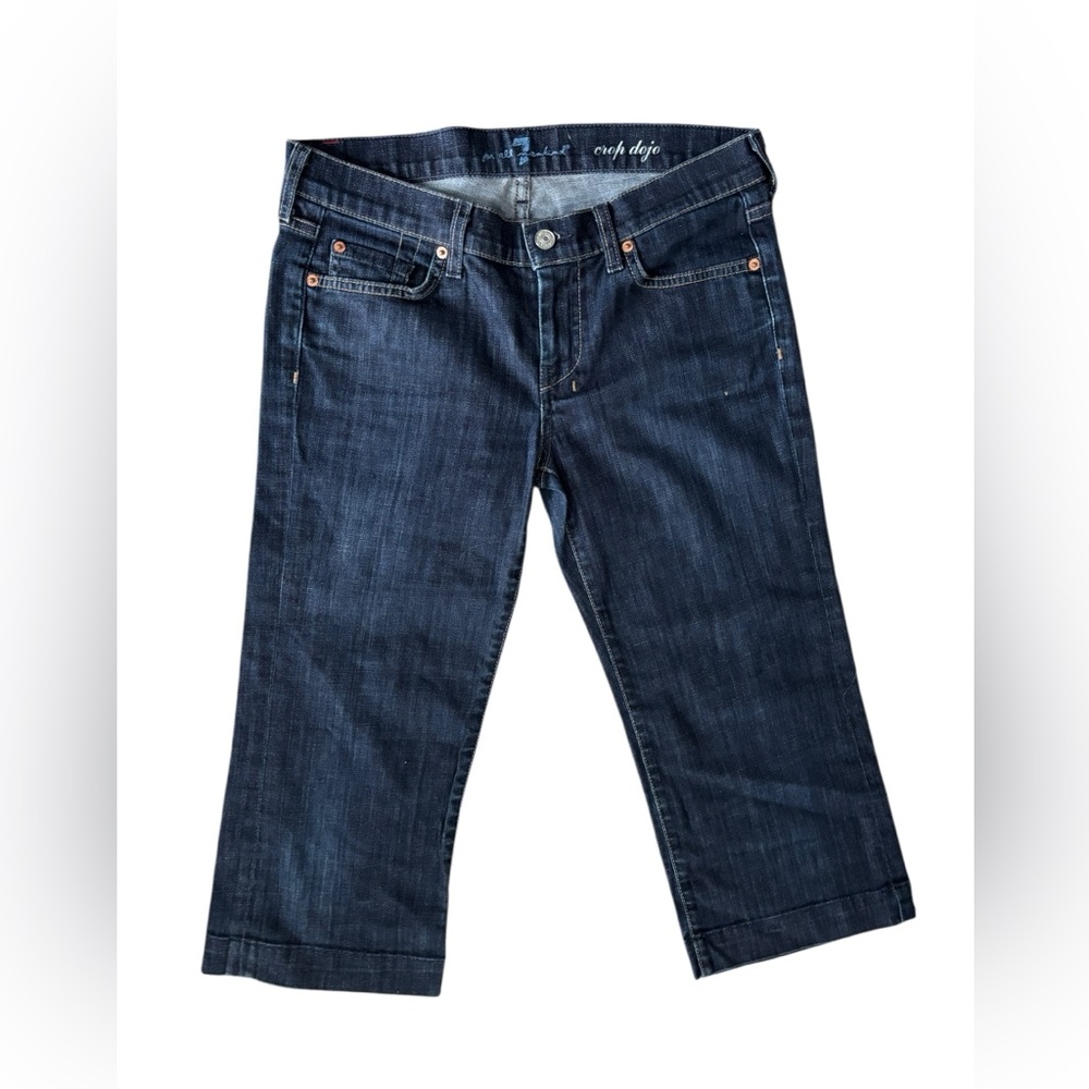 7 For All Mankind Crop Dojo Jean Low Rise Size 29 (8) Dark Wash P348380S-380S
